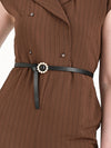 Round Pearl Buckle Thin Belt