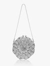 Rhinestone Studded Flower Clutch