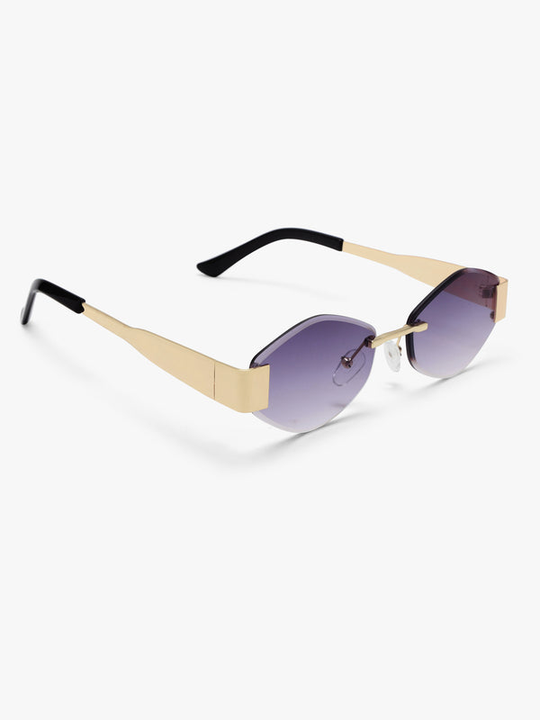 Onyx Hexagonal Metal Sunglasses