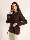 Matte Jacket With Belt