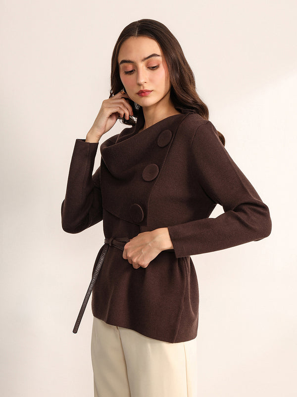 Matte Jacket With Belt