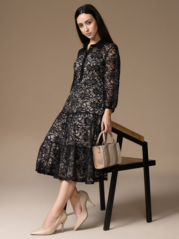 Jodie Midi Dress W/ Belt