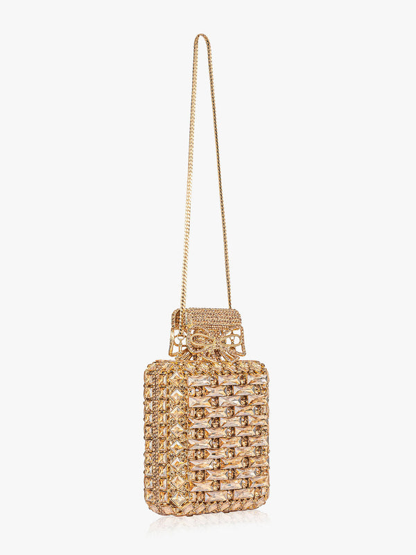 Crystal Studded Flask Clutch