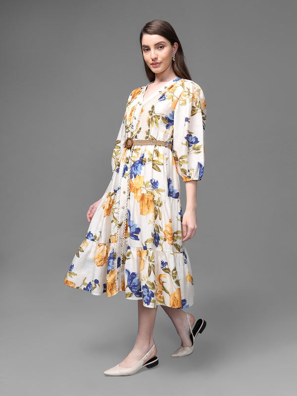 Shalom Midi Dress With Belt
