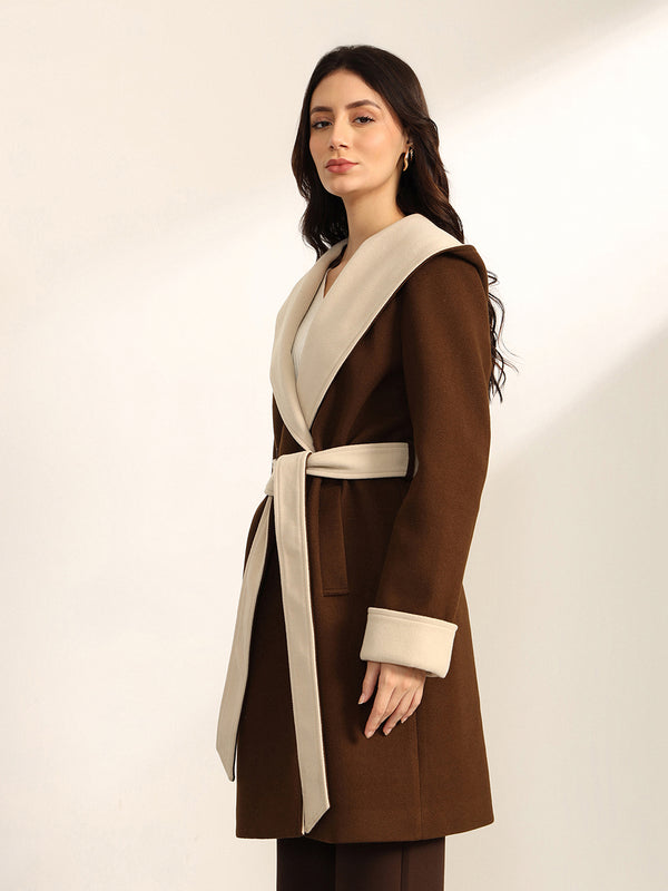 Dialouge Overcoat With Hood