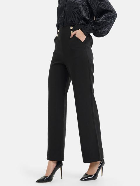 Trousers With Metal Buttons And Pocket