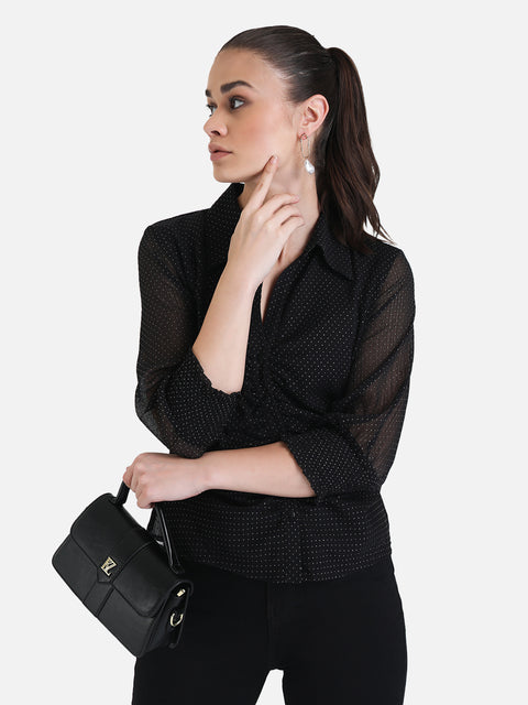 Studded Ruched Shirt