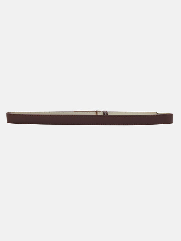 Elongated Buckle Thin Belt