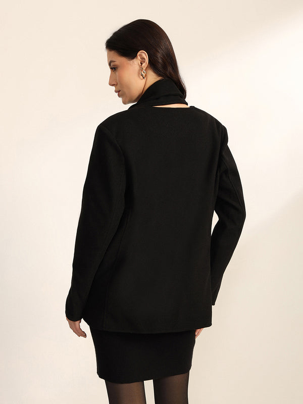 Sepia Jacket With Removable Scarf