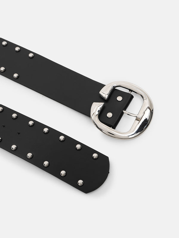 Studded Statement Broad Belt