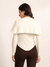 Ecru Winter Top With Detachable Cape