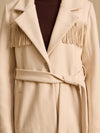 Suede Fringe Detail Overcoat