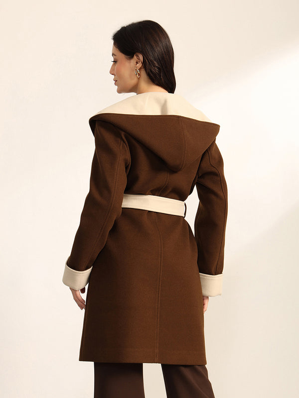 Dialouge Overcoat With Hood