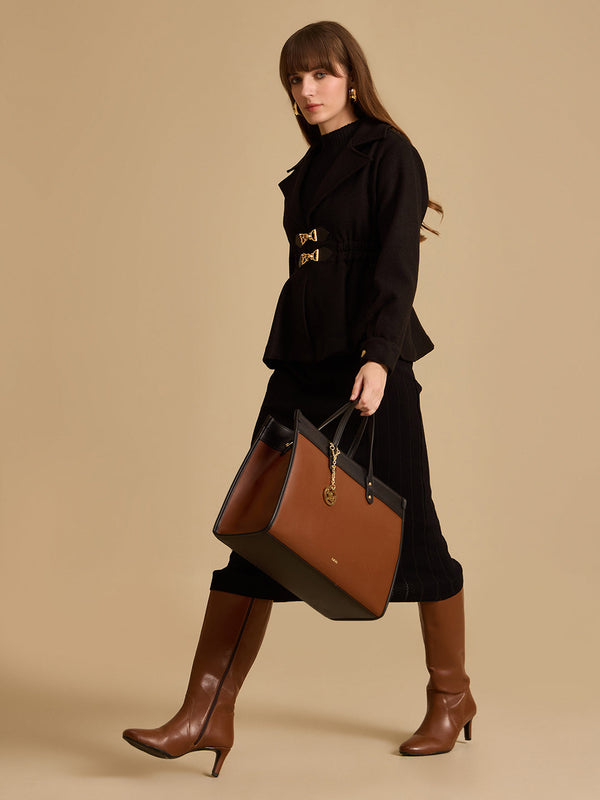 Peplum Tweed Jacket With Double Buckle