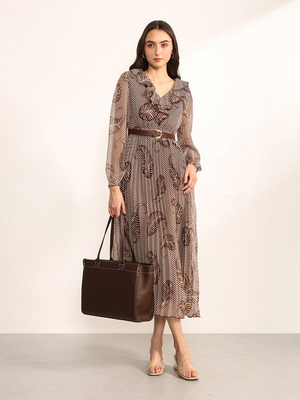 Latte Maxi Dress With Belt