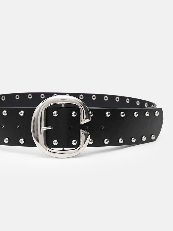 Studded Statement Broad Belt