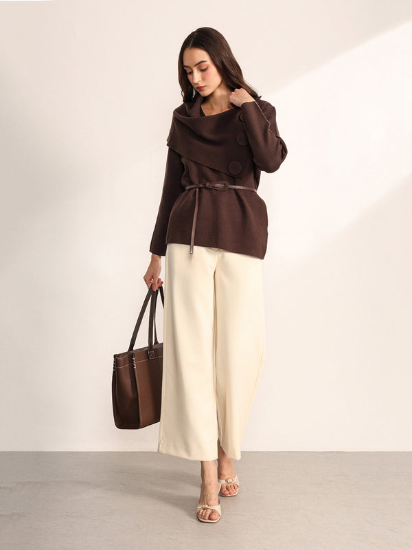 Matte Jacket With Belt