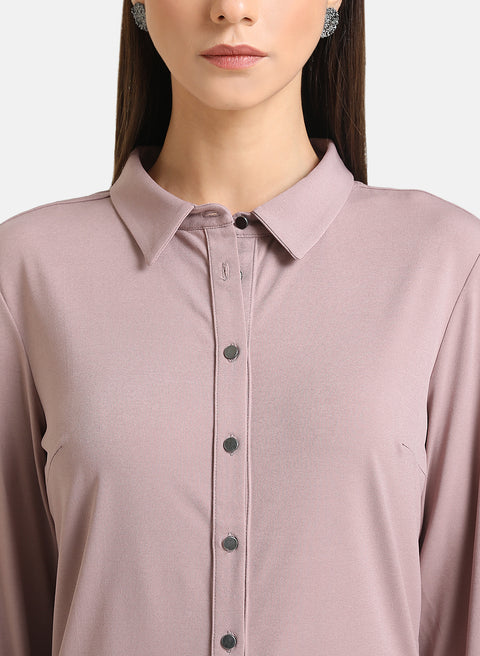 Classic Stretch Shirt With Back Cowl