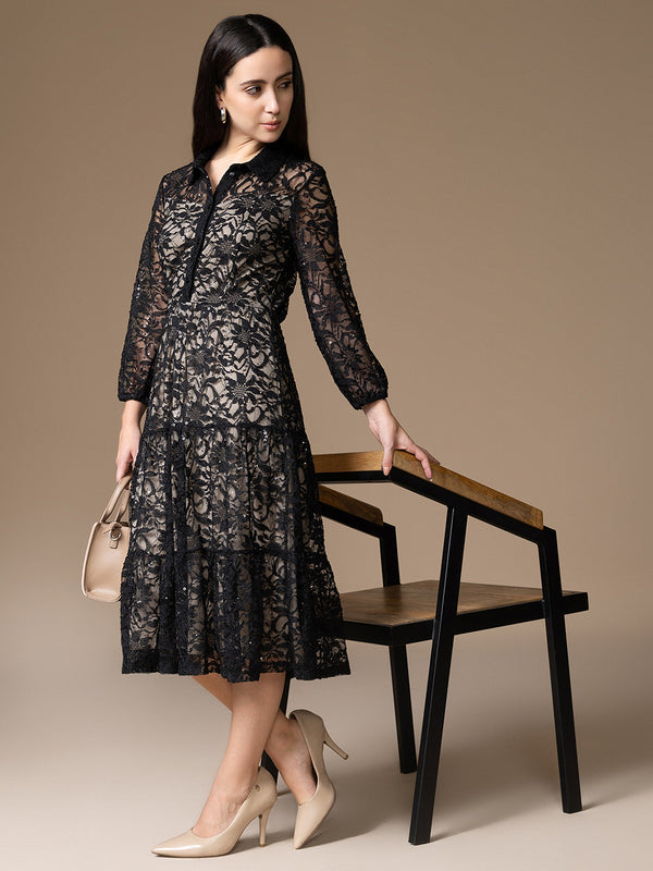 Jodie Midi Dress W/ Belt