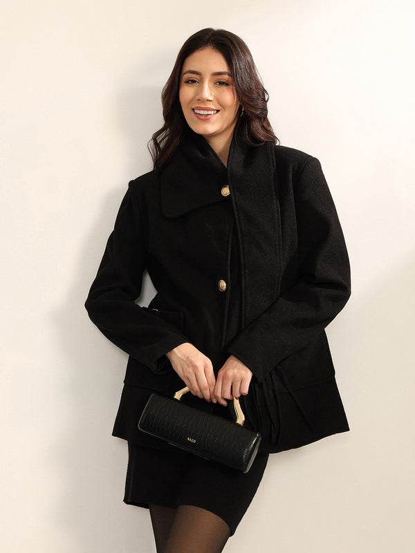 Sepia Jacket With Removable Scarf