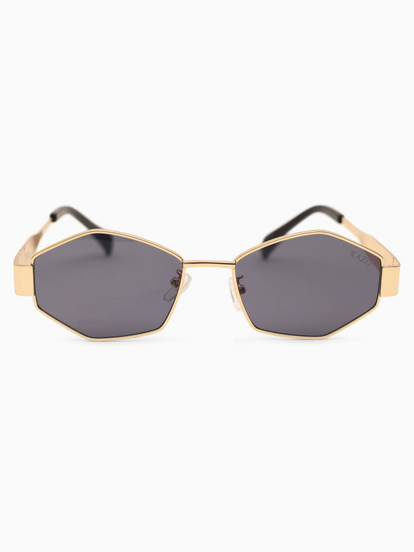 Geometric Metal Frame Sunglasses