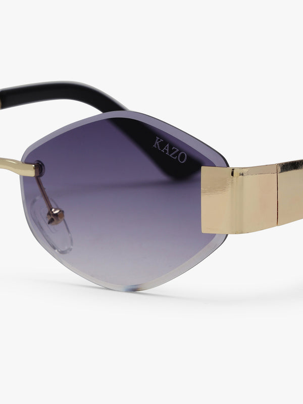 Onyx Hexagonal Metal Sunglasses