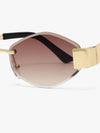 Onyx Hexagonal Metal Sunglasses