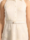 Ball Blanc Mini Dress With Belt