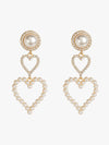 Pearl Embedded Heart Earrings