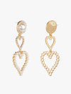 Pearl Embedded Heart Earrings