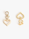 Pearl Embedded Heart Earrings