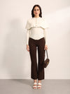Ecru Winter Top With Detachable Cape