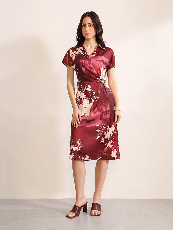 Marsala Midi Dress