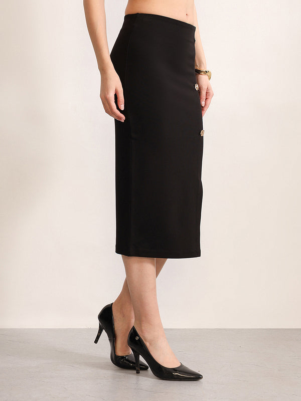 Stretch Limo Midi Skirt
