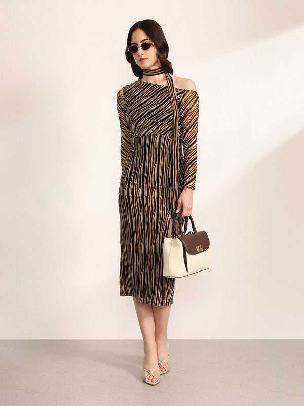Retro 2 Midi Dress With Stole
