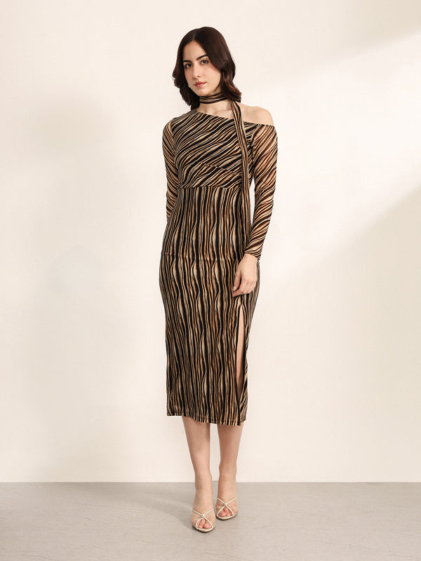Retro 2 Midi Dress With Stole