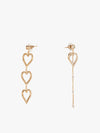 Asymmetric Heart Rhinestone Earrings