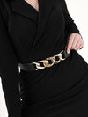Metal Chain Accented Elasticated Belt