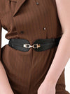 Interlock Buckle Faux Leather Belt