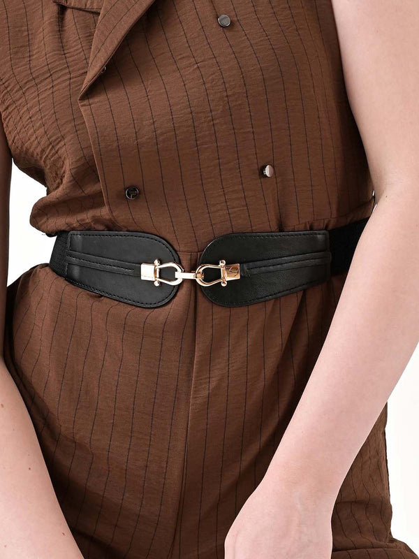 Interlock Buckle Faux Leather Belt