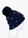 Knitted Beanie With Beads Detailing