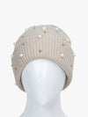 Knitted Beanie With Beads Detailing