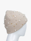 Knitted Beanie With Beads Detailing