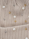 Knitted Beanie With Beads Detailing