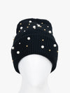 Knitted Beanie With Beads Detailing