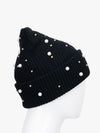 Knitted Beanie With Beads Detailing