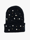 Knitted Beanie With Beads Detailing