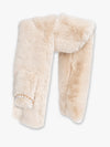 Luxury Wide Scarf With Soft Fur