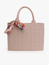 Scarf Handle Quilted Tote Bag