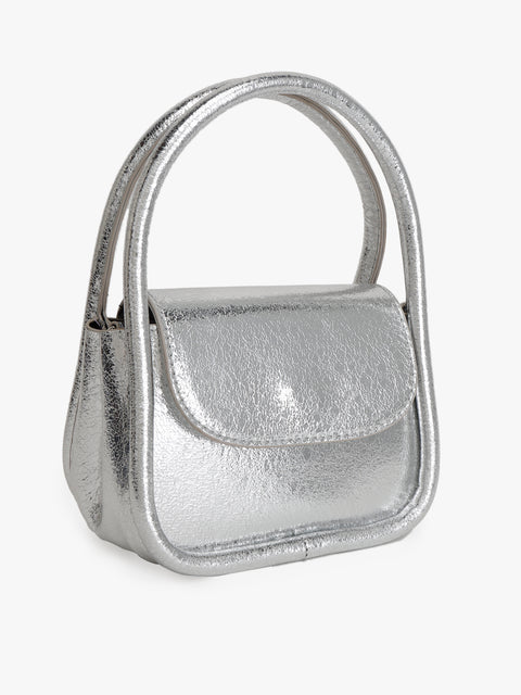 Round And Radiant Metallic Handbag